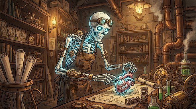 Skeleton Build Inventor Free Skeleton Inventor's Workshop Image - Skeleton, Steampunk, Inventor ...