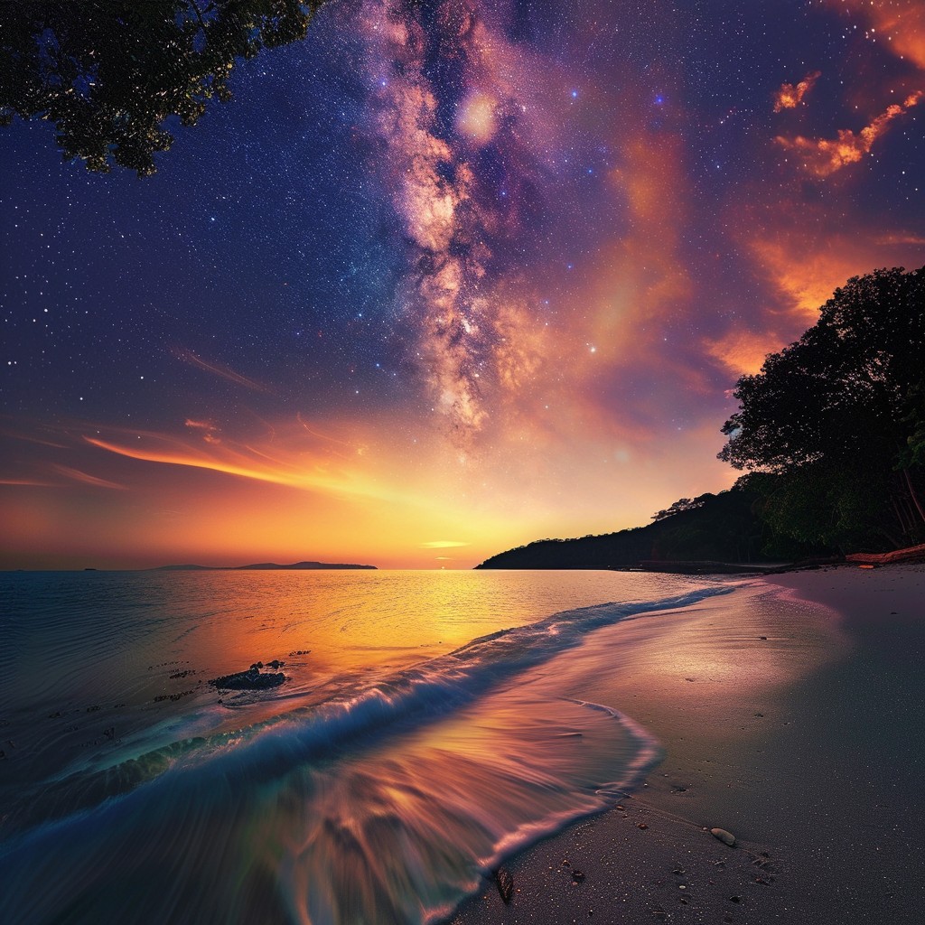 Free Starry Night Beach Image - Beach, Sunset, Stars | Download at ...