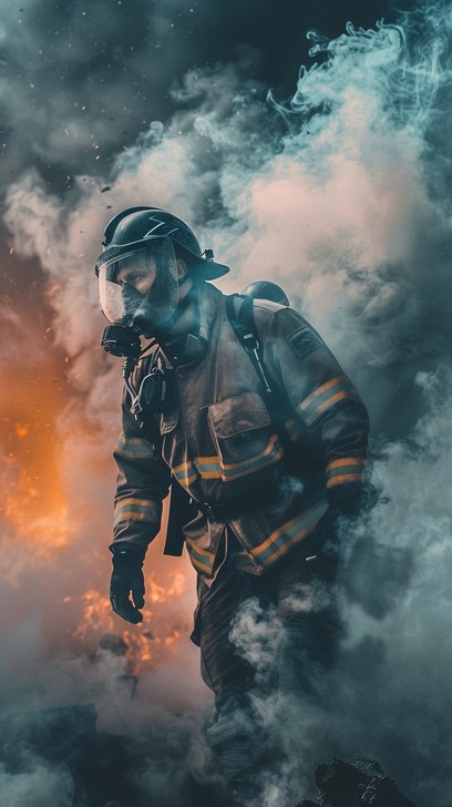 Free Brave Firefighter Action Image - Firefighter, Smoke, Fire ...