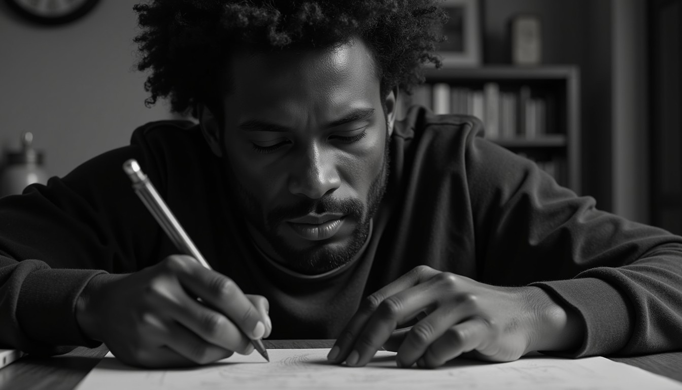 Free Focus In Action Image - Concentration, Writing, Monochrome ...
