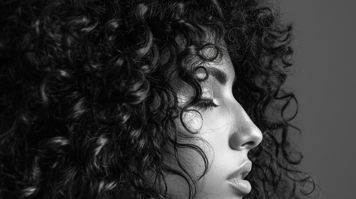 Free Curly Hair Beauty Image - Monochrome, Beauty, Curls | Download at ...