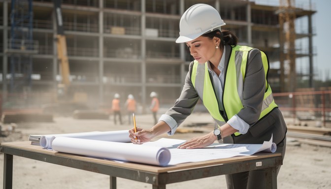 Free Blueprint For Progress Image - Architect, Woman, Construction ...