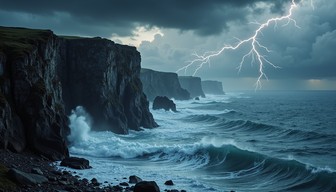 Tempestuous Fall Free Tempestuous Coastal Storm Image - Lightning, Storm, Coast ...