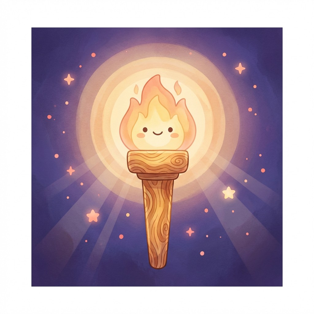 Free Magical Torch Glows Image - Torch, Illustration, Whimsical ...