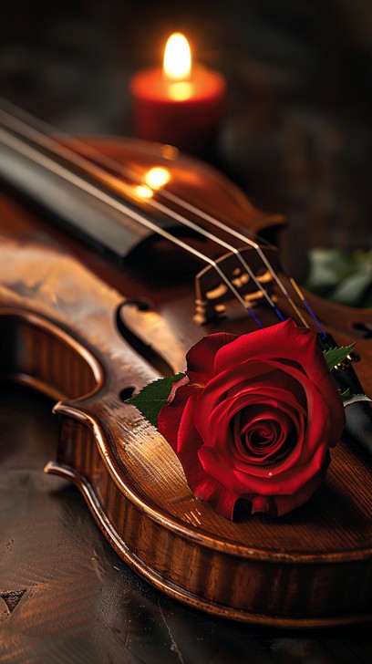 Red Roses And Violin Download Violin and Rose Image - Violin, Rose, Music | StockCake