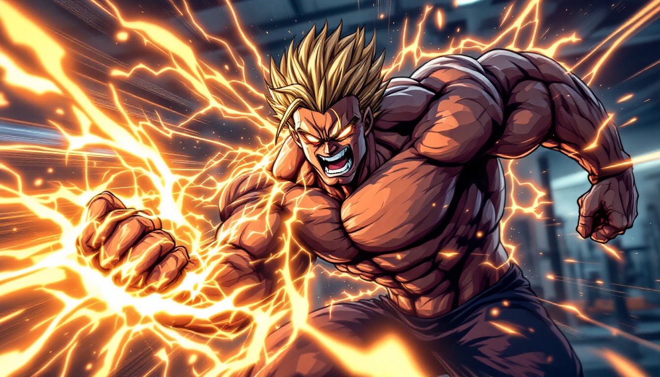Free Power Unleashed Training Image - Anime, Muscular, Lightning ...
