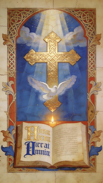 Free Sacred Golden Cross Image - Cross, Dove, Manuscript | Download at ...