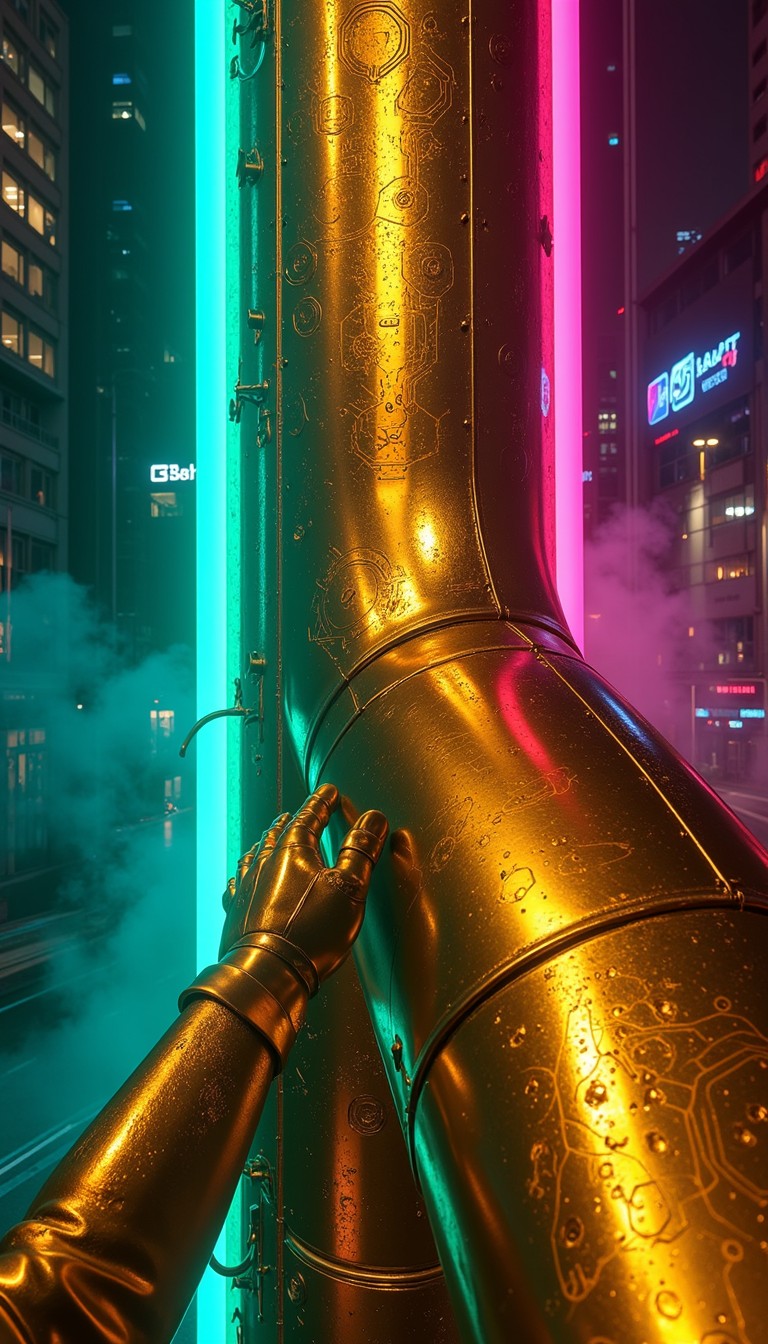Neon Gold Color Sign Free Neon Gold Touch Image - Cyberpunk, Gold, Neon | Download at StockCake