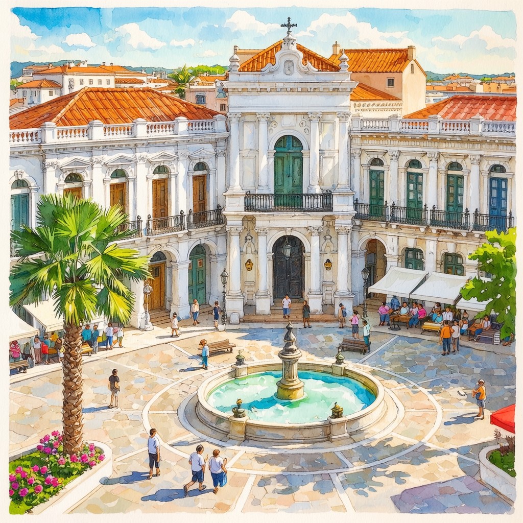 Free Colonial Square Watercolor Image - Watercolor, Illustration ...