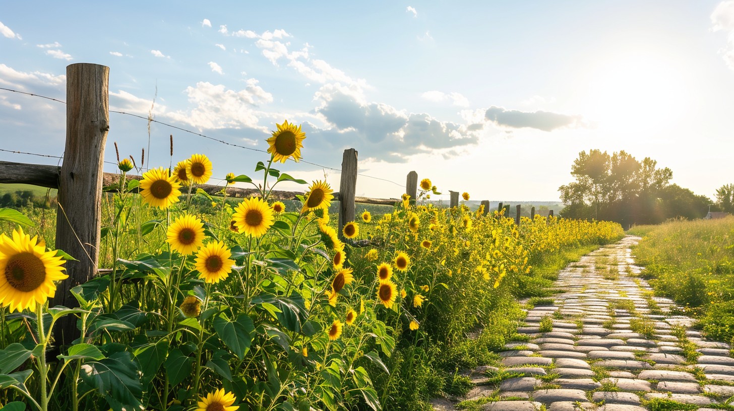 Free Sunflower Lined Path Image - Sunflowers, Path, Nature | Download ...