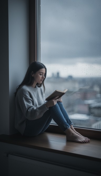 Free Rainy Day Reading Image - Woman, Reading, Book | Download at StockCake