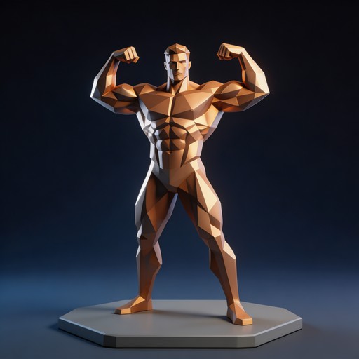 Free Polygonal Bodybuilder Power Image - Bodybuilder, 3d, Geometric ...