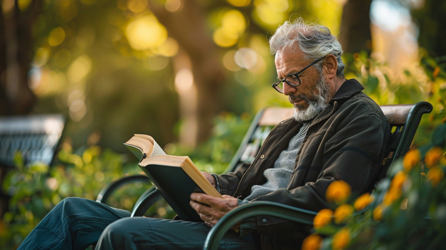 Man Spring Reading Free Man reading outdoors Image - Reading, Man, Bench | Download at ...