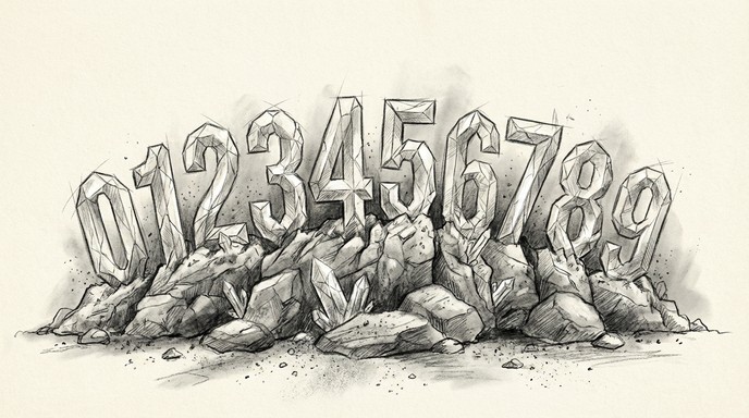 Free Crystal Number Sketch Image - Sketch, Pencil, Drawing | Download ...