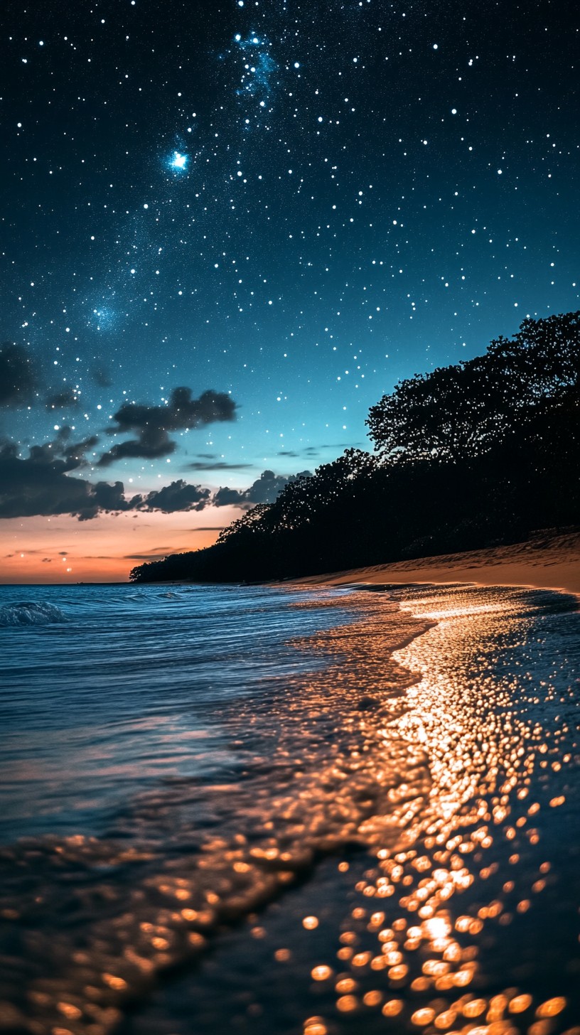 Free Starry Night Beach Image - Stars, Beach, Night | Download at StockCake