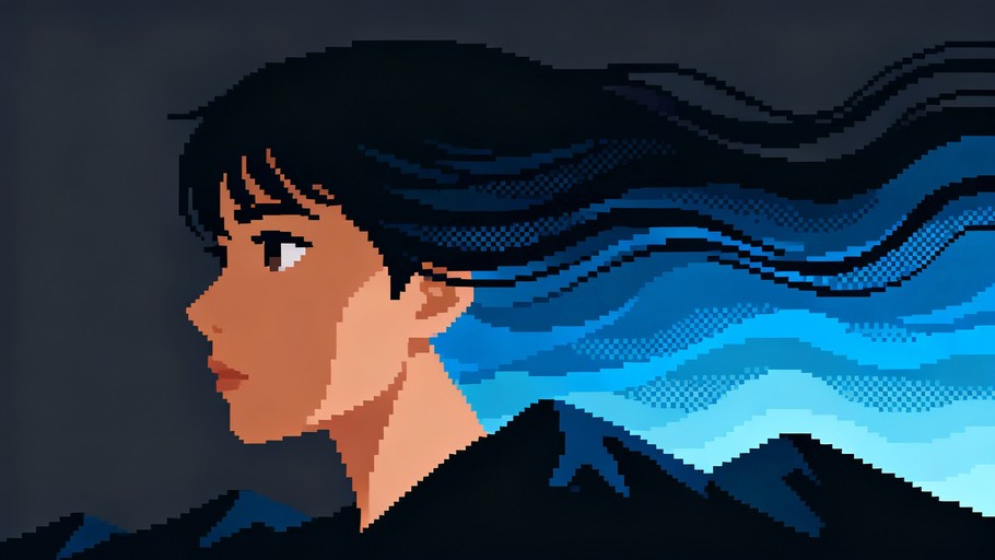 Free Blue Pixel Emotions Image - Pixelart, Profile, Mountains ...