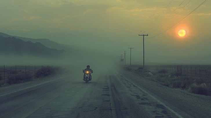 Free Misty Motorcycle Ride Image - Motorcycle, Fog, Sunrise | Download ...