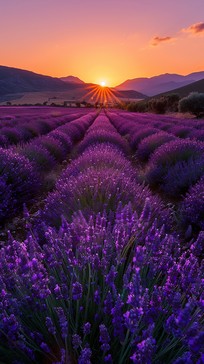 Free Lavender Sunset View Image - Sunset, Lavender, Field | Download at ...