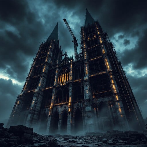 Free Gothic Industrial Cathedral Image - Gothic, Scaffolding ...