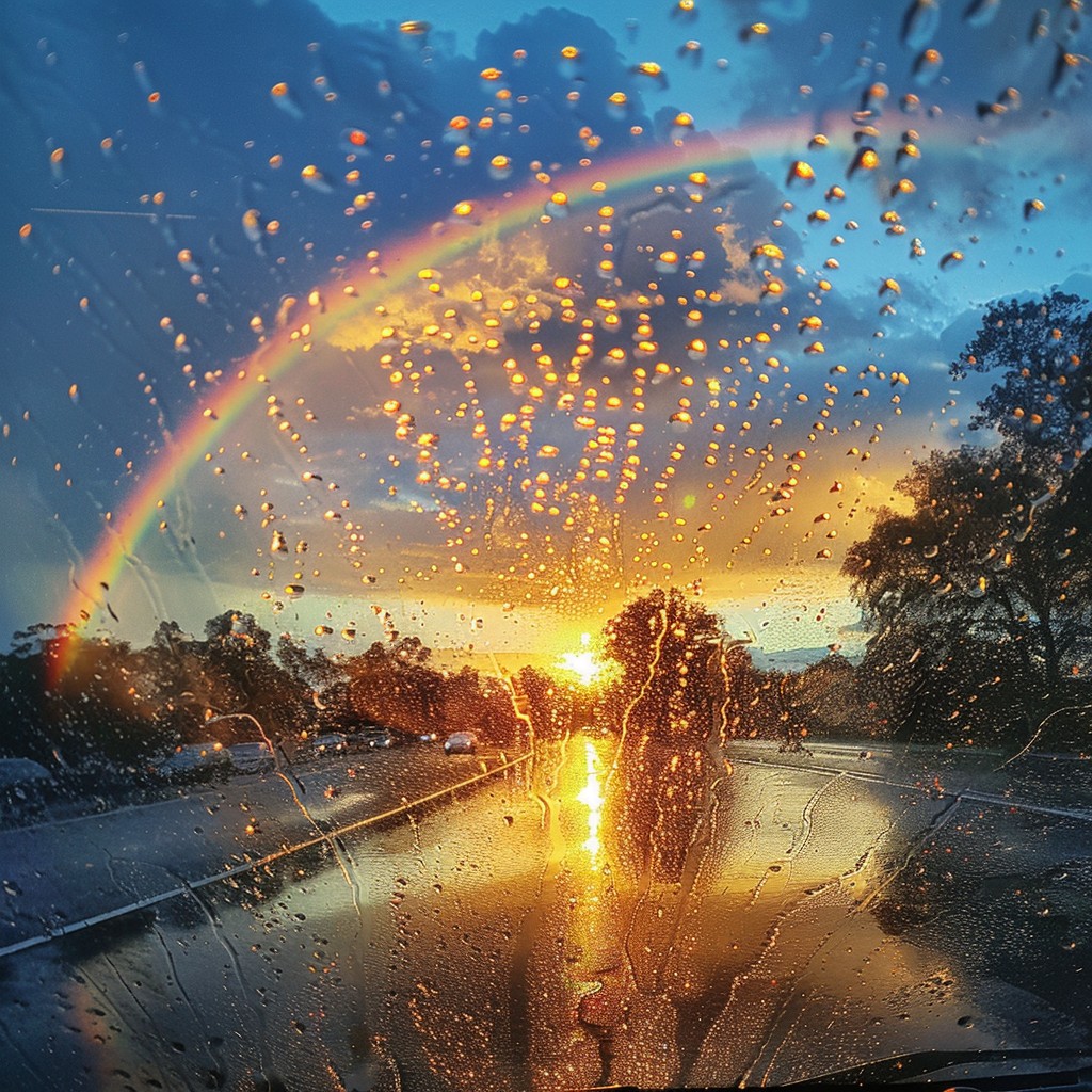 Free Rainbow After Rain Image - Rainbow, Sunset, Raindrops | Download ...