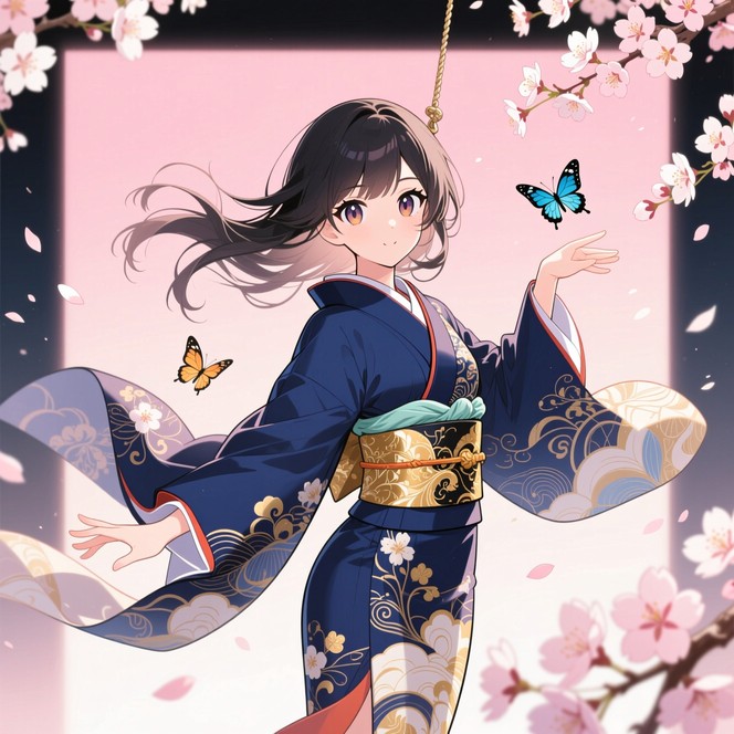 Free Cherry Blossom Elegance Image - Anime, Kimono, Sakura | Download ...