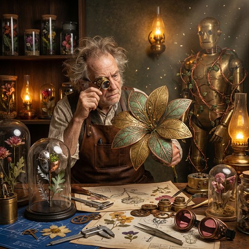 Free Mechanical Flower Workshop Image - Steampunk, Inventor, Workshop ...