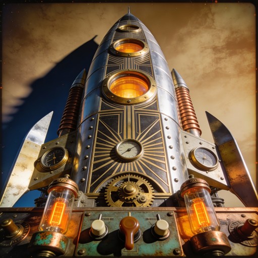 Free Retrofuturistic Rocket Tower Image - Rocket, Tower, Steampunk ...