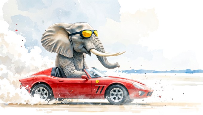 Free Racing Elephant Art Image - Elephant, Watercolor, Racing ...
