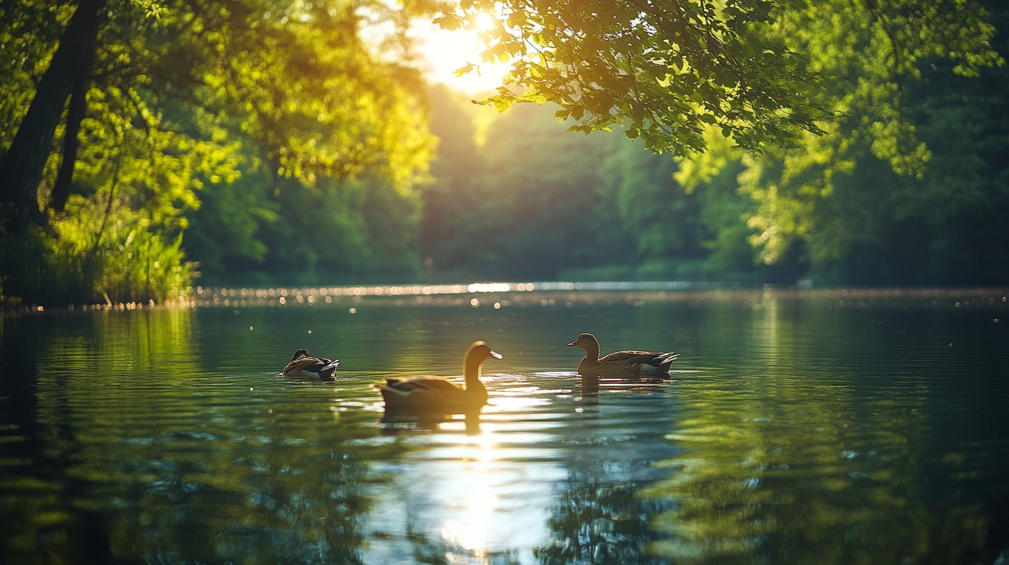 Lake Riding Duck Free Ducks on Lake Image - Ducks, Lake, Sunset | Download at StockCake