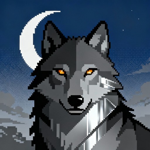 Free Pixel Wolf Portrait Image - Wolf, Pixel, Art | Download at StockCake