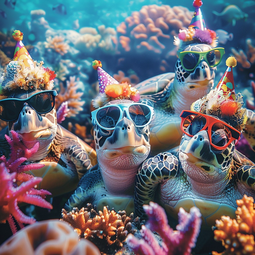 Turtle Celbrating Free Turtles' Birthday Bash Image - Turtles, Celebration, Sunglasses ...
