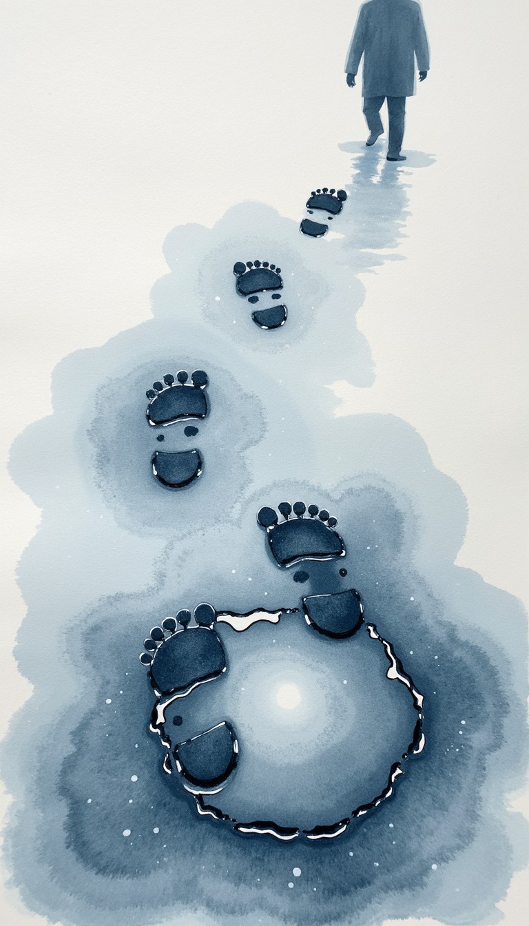 Free Vanishing Path Forward Image - Footprints, Watercolor, Fading ...