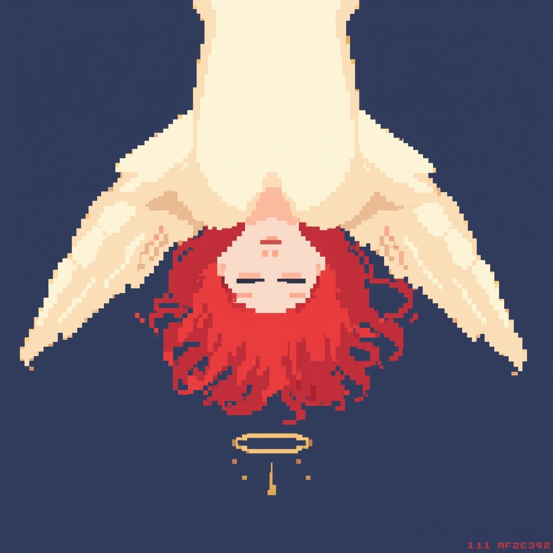 Free Red-Haired Angel Rising Image - Angel, Pixel, Illustration ...
