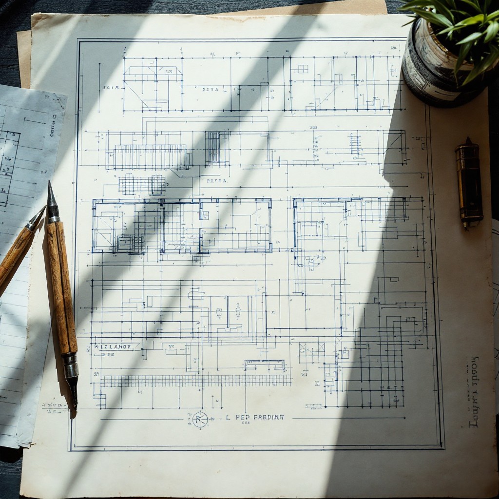 Free Blueprint Meets Sunlight Image - Blueprint, Architecture, Design ...