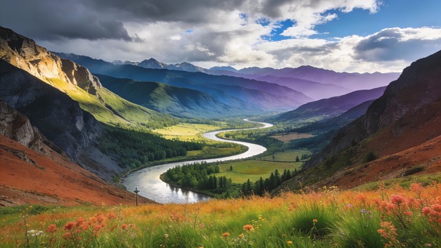 Valley With Ridges Free Mountain Valley Vista Image - Landscape, Mountain, Valley ...