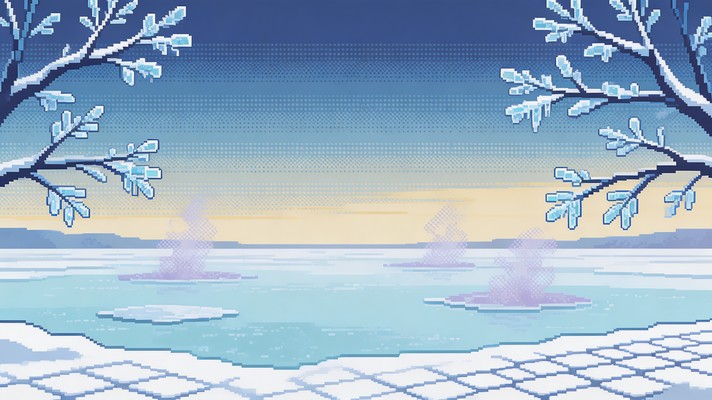 Free Frozen Pixel Dawn Image - Pixel, Retro, Winter | Download at StockCake