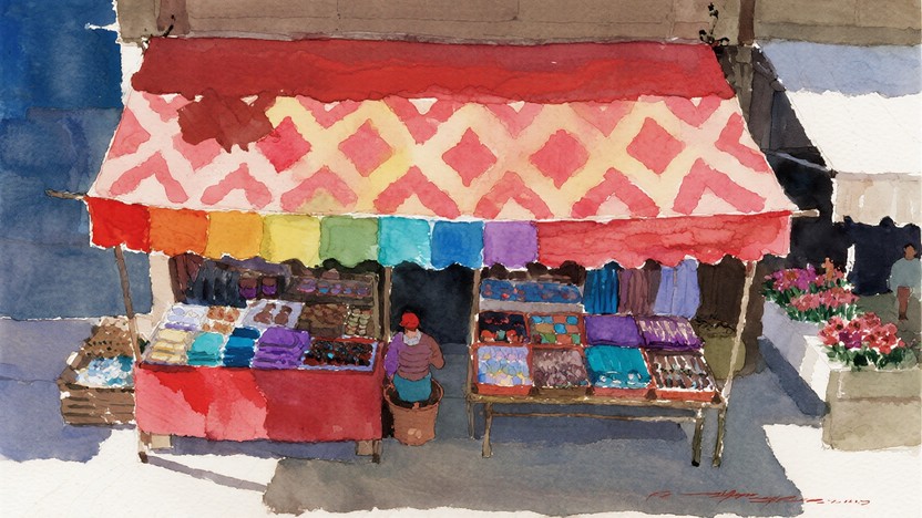 Free Vibrant Market Stall Image - Watercolor, Market, Stall | Download ...