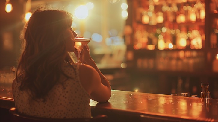 Free Evening cocktail sipping Image - Woman, Bar, Evening | Download at ...