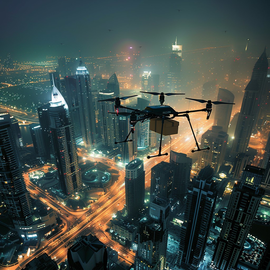 Free Drone Over City Image - Drone, City, Night | Download at StockCake