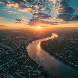 Free Sunset Over River Image - Sunset, River, City | Download at StockCake