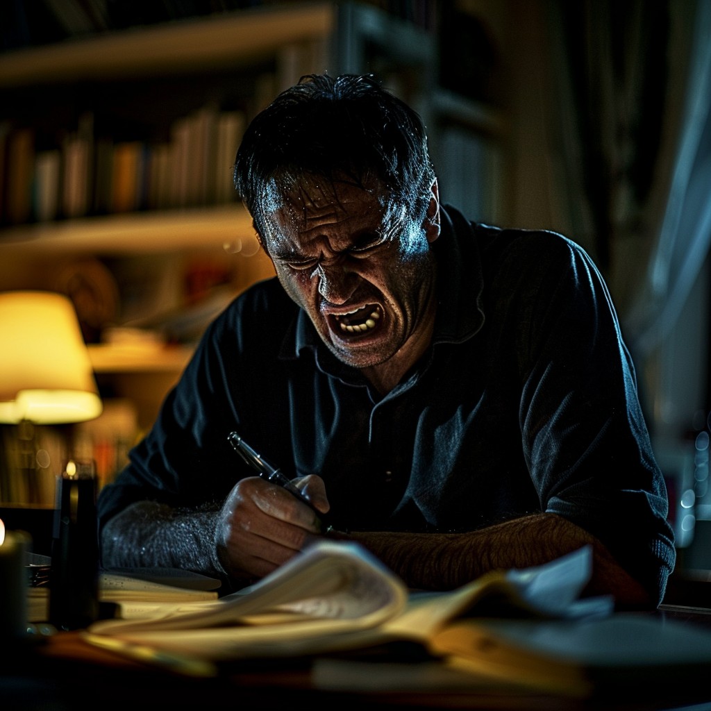 Free Frustrated Writer Working Photo - Man, Writing, Frustrated ...