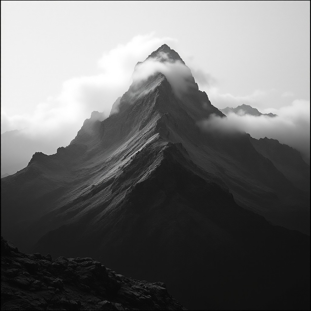 Free Misty Mountain Peak Image - Mountain, Peak, Monochrome | Download ...