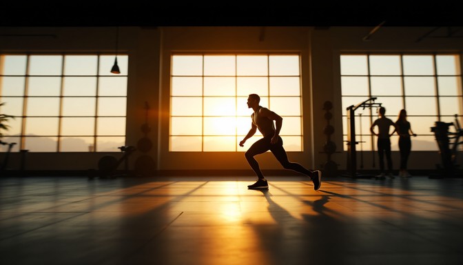 Workout Shadow Graphics Free Sunset Gym Silhouette Image - Fitness, Sunset, Gym | Download at ...