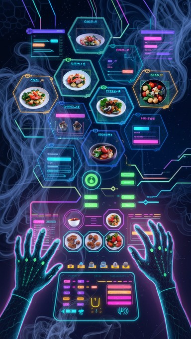 Free Neon Recipe Interface Image - Cyberpunk, Neon, Holographic ...