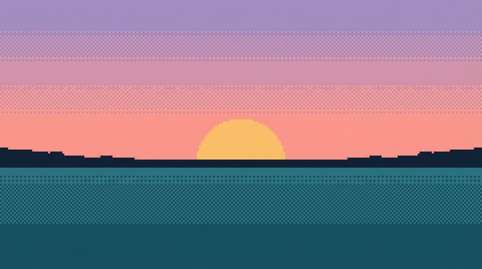 Free Pixel Sunset Serenity Image - Sunset, Pixel, Minimalist | Download ...