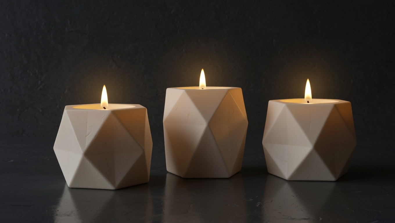 Triangular Candles Free Geometric Candle Trio Image - Candles, Geometric, Minimal ...