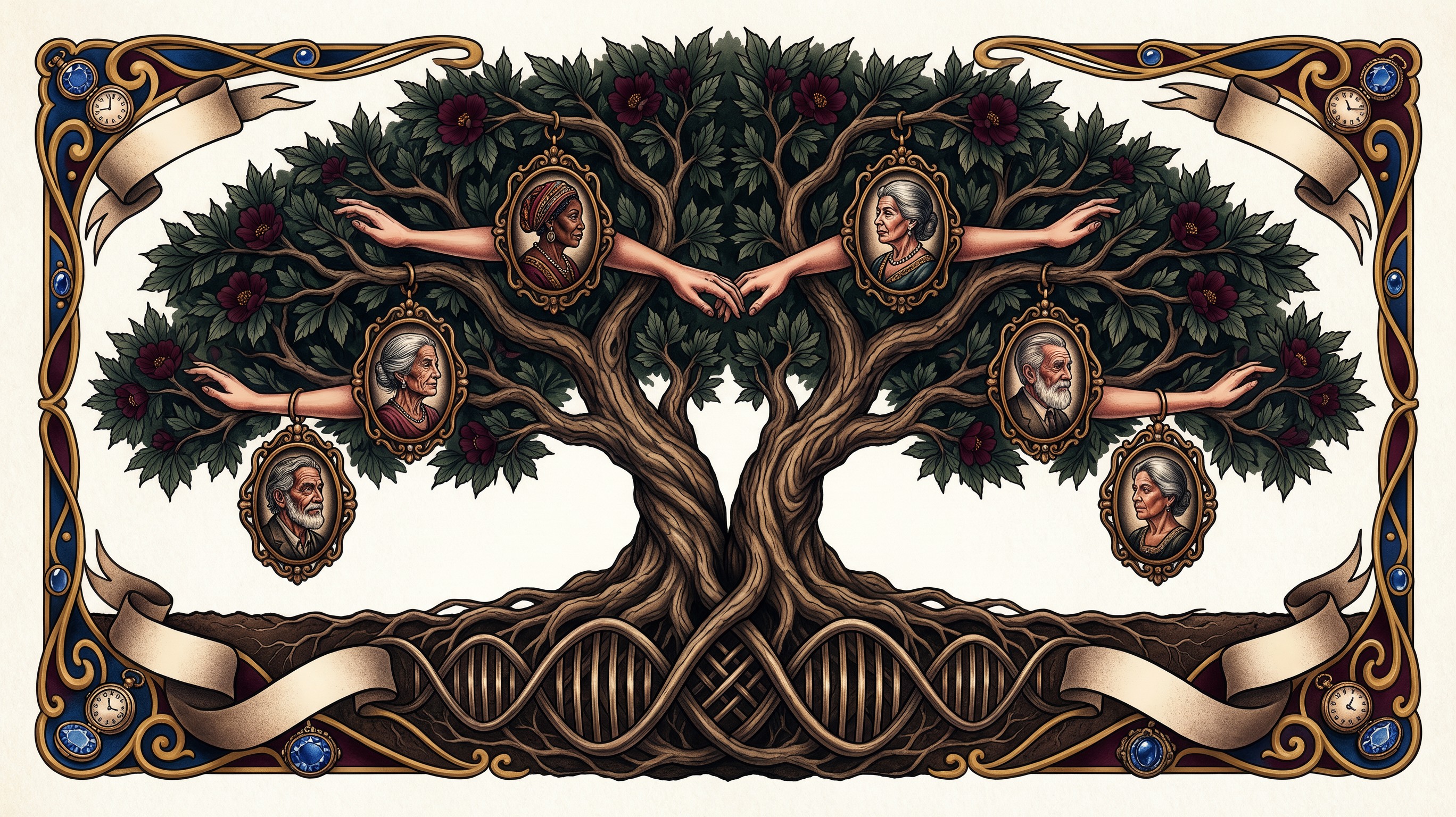 Download Ancestral Family Tree Image - Tattoo, Illustration, Family ...