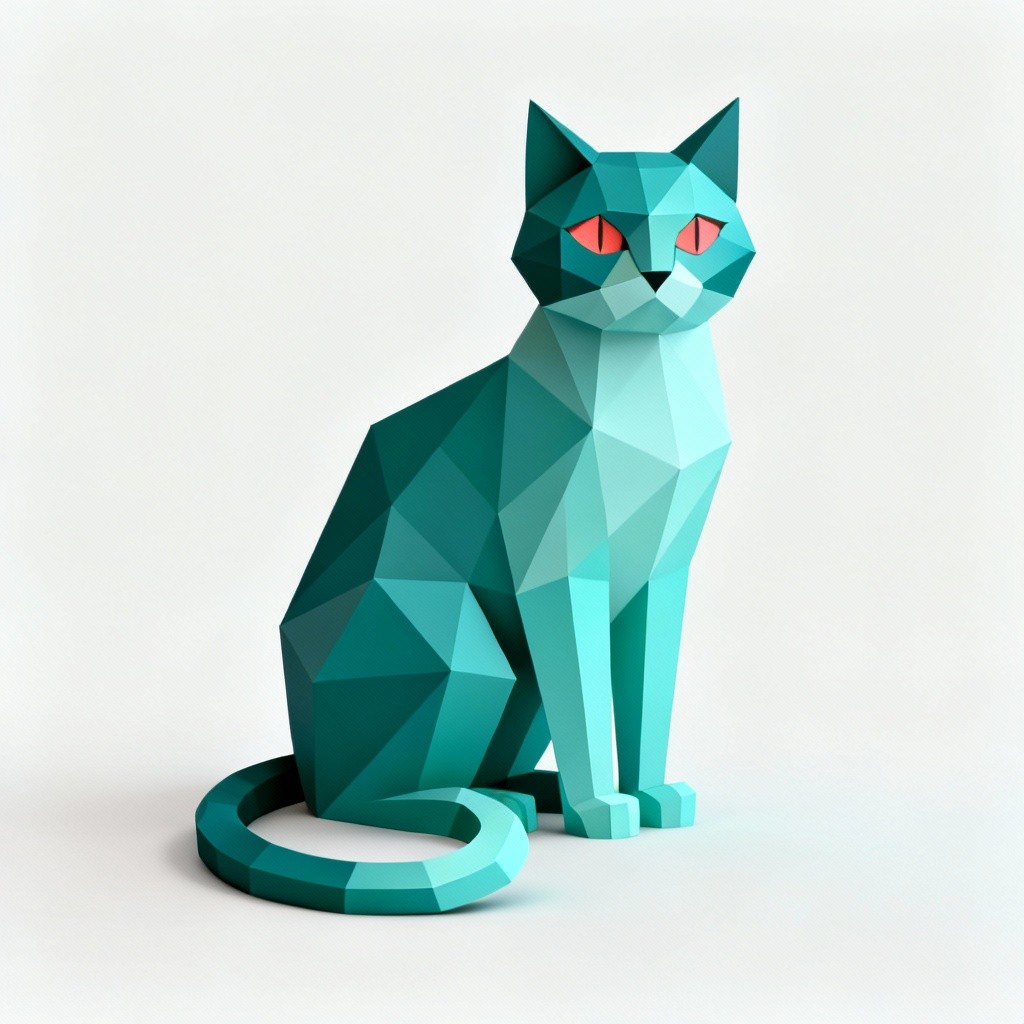 Free Geometric Teal Cat Image - Cat, Feline, Geometric | Download at ...