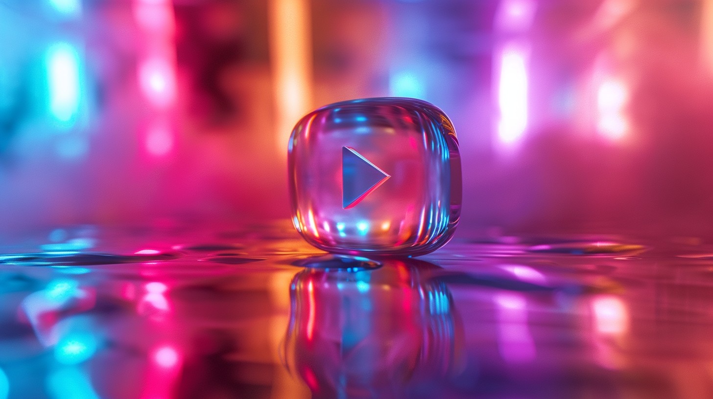 Free Vibrant Play Button Image - Neon, Lights, Cube | Download at StockCake