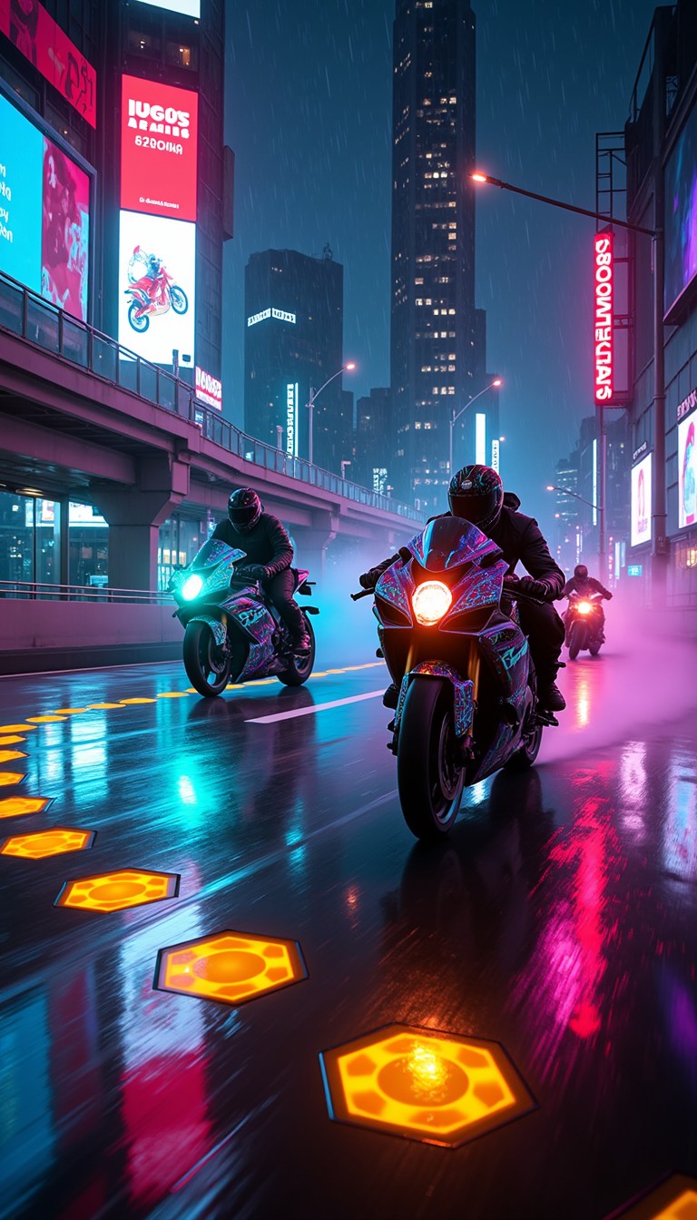Free Neon Racer Night Photo - Cyberpunk, Motorcycle, Neon | Download at ...